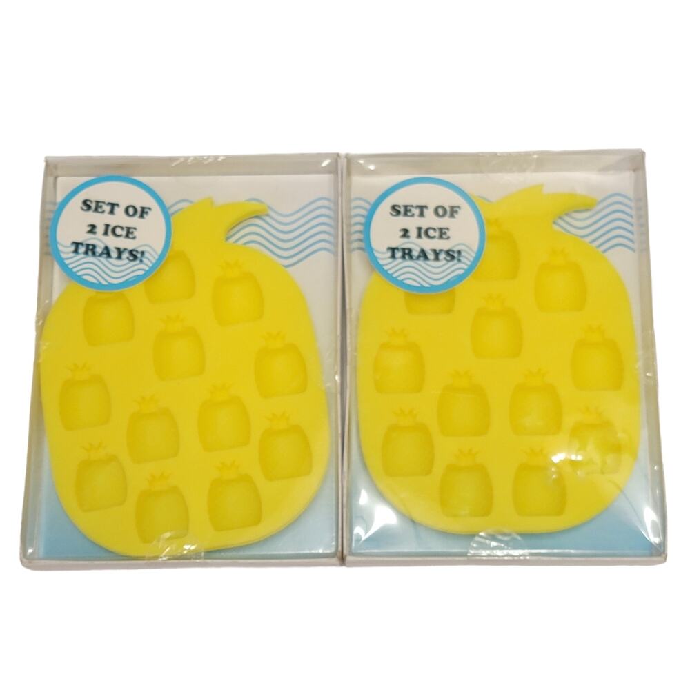 Pineapple‎ Ice Cube Mold Trays Lot of 4 Silicone Tropical Party Luau Novelty Bar